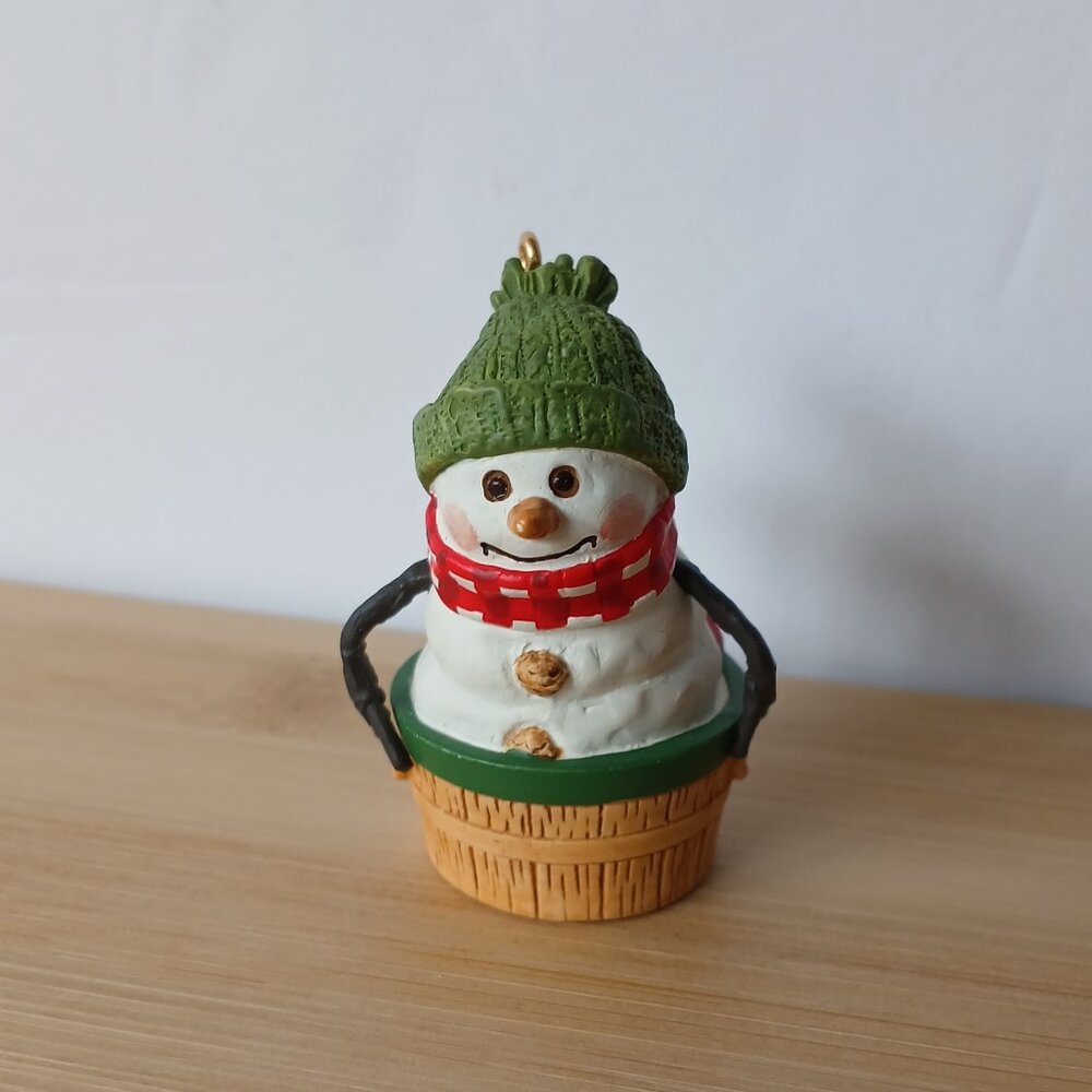 "Race Down Main Street" Mitford Snowman Hallmark Ornament 2000